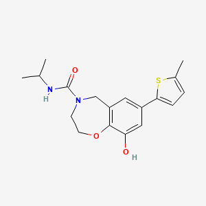 molecular formula C18H22N2O3S B5293221 9-hydroxy-N-isopropyl-7-(5-methyl-2-thienyl)-2,3-dihydro-1,4-benzoxazepine-4(5H)-carboxamide 