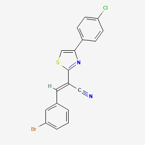molecular formula C18H10BrClN2S B5293222 3-(3-bromophenyl)-2-[4-(4-chlorophenyl)-1,3-thiazol-2-yl]acrylonitrile 