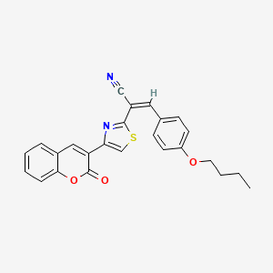 molecular formula C25H20N2O3S B5293228 3-(4-butoxyphenyl)-2-[4-(2-oxo-2H-chromen-3-yl)-1,3-thiazol-2-yl]acrylonitrile 