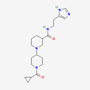 molecular formula C20H31N5O2 B5293235 1'-(cyclopropylcarbonyl)-N-[2-(1H-imidazol-4-yl)ethyl]-1,4'-bipiperidine-3-carboxamide 