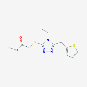 molecular formula C12H15N3O2S2 B5293237 methyl {[4-ethyl-5-(2-thienylmethyl)-4H-1,2,4-triazol-3-yl]thio}acetate 