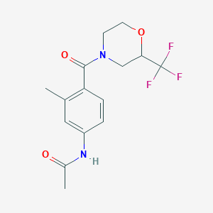 molecular formula C15H17F3N2O3 B5293244 N-(3-methyl-4-{[2-(trifluoromethyl)morpholin-4-yl]carbonyl}phenyl)acetamide 