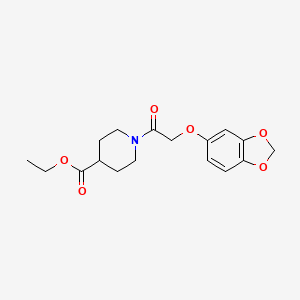 molecular formula C17H21NO6 B5293261 ethyl 1-[(1,3-benzodioxol-5-yloxy)acetyl]-4-piperidinecarboxylate 