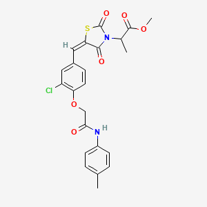 molecular formula C23H21ClN2O6S B5293281 methyl 2-[5-(3-chloro-4-{2-[(4-methylphenyl)amino]-2-oxoethoxy}benzylidene)-2,4-dioxo-1,3-thiazolidin-3-yl]propanoate 