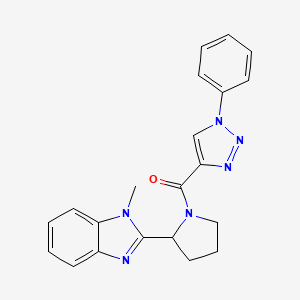 molecular formula C21H20N6O B5293288 1-methyl-2-{1-[(1-phenyl-1H-1,2,3-triazol-4-yl)carbonyl]-2-pyrrolidinyl}-1H-benzimidazole 