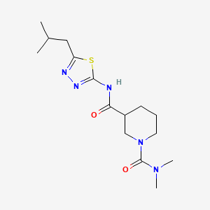 molecular formula C15H25N5O2S B5293291 N~3~-(5-isobutyl-1,3,4-thiadiazol-2-yl)-N~1~,N~1~-dimethyl-1,3-piperidinedicarboxamide 