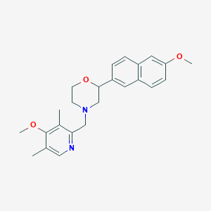 molecular formula C24H28N2O3 B5293302 4-[(4-methoxy-3,5-dimethylpyridin-2-yl)methyl]-2-(6-methoxy-2-naphthyl)morpholine 
