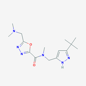 molecular formula C15H24N6O2 B5293303 N-[(3-tert-butyl-1H-pyrazol-5-yl)methyl]-5-[(dimethylamino)methyl]-N-methyl-1,3,4-oxadiazole-2-carboxamide 