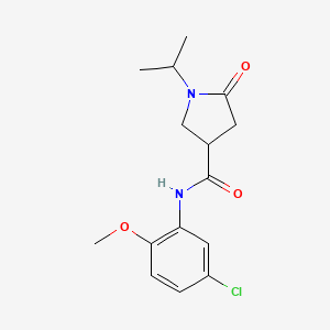 molecular formula C15H19ClN2O3 B5293305 N-(5-chloro-2-methoxyphenyl)-1-isopropyl-5-oxopyrrolidine-3-carboxamide 