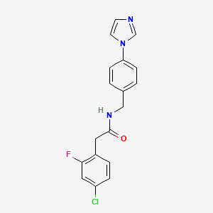 molecular formula C18H15ClFN3O B5293310 2-(4-chloro-2-fluorophenyl)-N-[4-(1H-imidazol-1-yl)benzyl]acetamide 