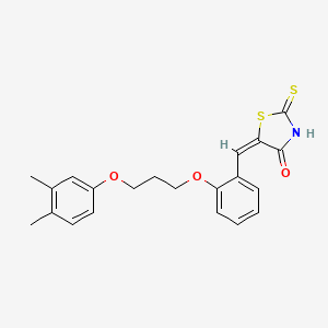 molecular formula C21H21NO3S2 B5293348 5-{2-[3-(3,4-dimethylphenoxy)propoxy]benzylidene}-2-thioxo-1,3-thiazolidin-4-one 