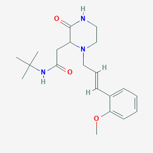 molecular formula C20H29N3O3 B5293356 N-(tert-butyl)-2-{1-[(2E)-3-(2-methoxyphenyl)-2-propen-1-yl]-3-oxo-2-piperazinyl}acetamide 