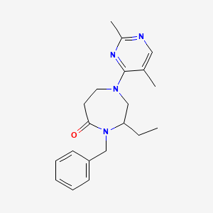 molecular formula C20H26N4O B5293359 4-benzyl-1-(2,5-dimethylpyrimidin-4-yl)-3-ethyl-1,4-diazepan-5-one 