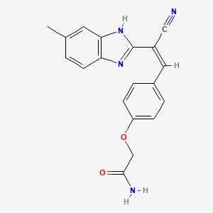 molecular formula C19H16N4O2 B5293365 2-{4-[2-cyano-2-(5-methyl-1H-benzimidazol-2-yl)vinyl]phenoxy}acetamide 