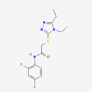 molecular formula C14H16F2N4OS B5293381 2-[(4,5-diethyl-4H-1,2,4-triazol-3-yl)thio]-N-(2,4-difluorophenyl)acetamide 