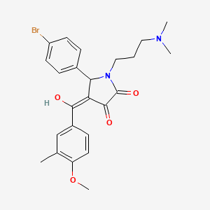 molecular formula C24H27BrN2O4 B5293408 5-(4-bromophenyl)-1-[3-(dimethylamino)propyl]-3-hydroxy-4-(4-methoxy-3-methylbenzoyl)-1,5-dihydro-2H-pyrrol-2-one 