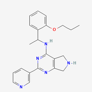 molecular formula C22H25N5O B5293410 N-[1-(2-propoxyphenyl)ethyl]-2-(3-pyridinyl)-6,7-dihydro-5H-pyrrolo[3,4-d]pyrimidin-4-amine 
