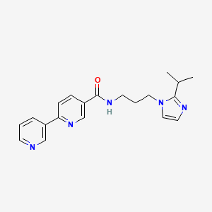 molecular formula C20H23N5O B5293422 N-[3-(2-isopropyl-1H-imidazol-1-yl)propyl]-2,3'-bipyridine-5-carboxamide 