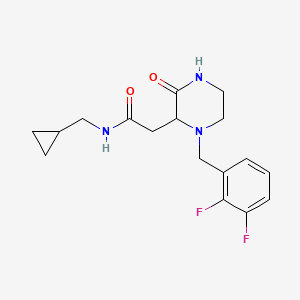 molecular formula C17H21F2N3O2 B5293444 N-(cyclopropylmethyl)-2-[1-(2,3-difluorobenzyl)-3-oxo-2-piperazinyl]acetamide 