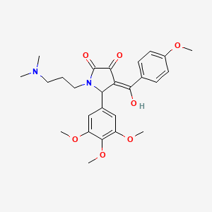 molecular formula C26H32N2O7 B5293470 1-[3-(dimethylamino)propyl]-3-hydroxy-4-(4-methoxybenzoyl)-5-(3,4,5-trimethoxyphenyl)-1,5-dihydro-2H-pyrrol-2-one 