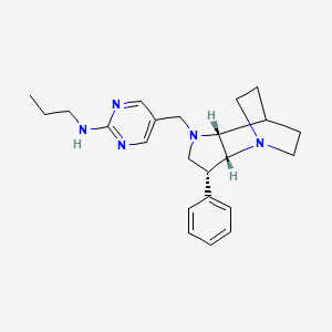 molecular formula C23H31N5 B5293477 5-{[(3R*,3aR*,7aR*)-3-phenylhexahydro-4,7-ethanopyrrolo[3,2-b]pyridin-1(2H)-yl]methyl}-N-propylpyrimidin-2-amine 