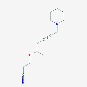 molecular formula C14H22N2O B5293497 3-{[1-methyl-5-(1-piperidinyl)-3-pentyn-1-yl]oxy}propanenitrile 