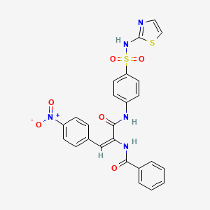 molecular formula C25H19N5O6S2 B5293545 N-{2-(4-nitrophenyl)-1-[({4-[(1,3-thiazol-2-ylamino)sulfonyl]phenyl}amino)carbonyl]vinyl}benzamide 