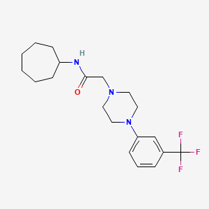 molecular formula C20H28F3N3O B5293548 N-cycloheptyl-2-{4-[3-(trifluoromethyl)phenyl]-1-piperazinyl}acetamide 