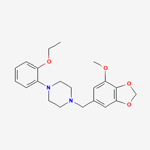 molecular formula C21H26N2O4 B5293553 1-(2-ethoxyphenyl)-4-[(7-methoxy-1,3-benzodioxol-5-yl)methyl]piperazine 