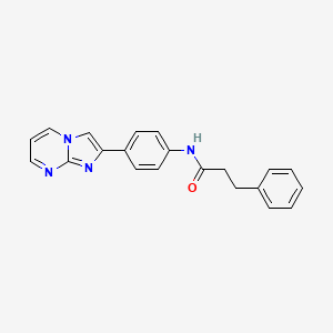 molecular formula C21H18N4O B5293574 N-(4-imidazo[1,2-a]pyrimidin-2-ylphenyl)-3-phenylpropanamide 