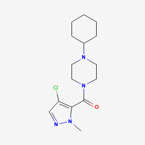 1-[(4-chloro-1-methyl-1H-pyrazol-5-yl)carbonyl]-4-cyclohexylpiperazine