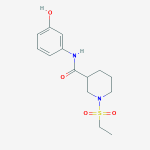 molecular formula C14H20N2O4S B5293617 1-(ethylsulfonyl)-N-(3-hydroxyphenyl)-3-piperidinecarboxamide 