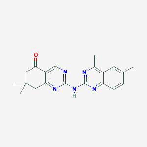 molecular formula C20H21N5O B5293628 2-[(4,6-dimethyl-2-quinazolinyl)amino]-7,7-dimethyl-7,8-dihydro-5(6H)-quinazolinone 