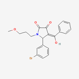 molecular formula C21H20BrNO4 B5293645 4-benzoyl-5-(3-bromophenyl)-3-hydroxy-1-(3-methoxypropyl)-1,5-dihydro-2H-pyrrol-2-one 