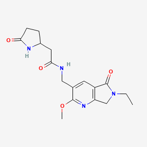 N-[(6-ethyl-2-methoxy-5-oxo-6,7-dihydro-5H-pyrrolo[3,4-b]pyridin-3-yl)methyl]-2-(5-oxopyrrolidin-2-yl)acetamide