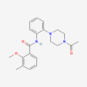 molecular formula C21H25N3O3 B5293655 N-[2-(4-acetyl-1-piperazinyl)phenyl]-2-methoxy-3-methylbenzamide 