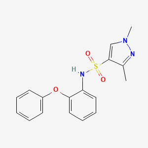 molecular formula C17H17N3O3S B5293664 1,3-dimethyl-N-(2-phenoxyphenyl)-1H-pyrazole-4-sulfonamide 