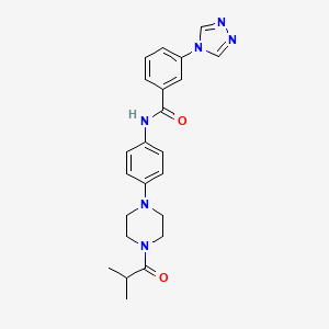 molecular formula C23H26N6O2 B5293685 N-[4-(4-isobutyryl-1-piperazinyl)phenyl]-3-(4H-1,2,4-triazol-4-yl)benzamide 