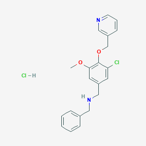 molecular formula C21H22Cl2N2O2 B5293726 N-benzyl-1-[3-chloro-5-methoxy-4-(3-pyridinylmethoxy)phenyl]methanamine hydrochloride 