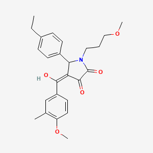 molecular formula C25H29NO5 B5293732 5-(4-ethylphenyl)-3-hydroxy-4-(4-methoxy-3-methylbenzoyl)-1-(3-methoxypropyl)-1,5-dihydro-2H-pyrrol-2-one 