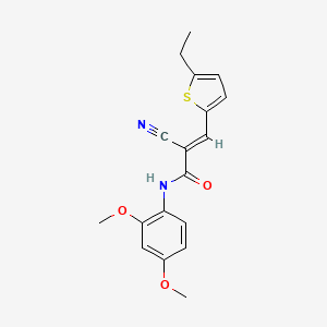 molecular formula C18H18N2O3S B5293802 2-cyano-N-(2,4-dimethoxyphenyl)-3-(5-ethyl-2-thienyl)acrylamide 