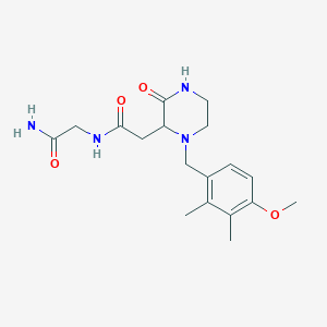 molecular formula C18H26N4O4 B5293811 N~2~-{[1-(4-methoxy-2,3-dimethylbenzyl)-3-oxo-2-piperazinyl]acetyl}glycinamide 