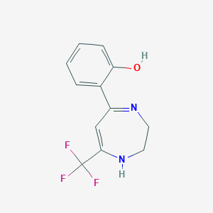 molecular formula C12H11F3N2O B5293817 2-[7-(trifluoromethyl)-2,3-dihydro-1H-1,4-diazepin-5-yl]phenol CAS No. 6005-45-4