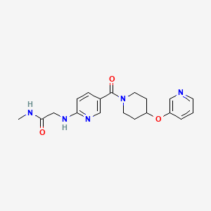 molecular formula C19H23N5O3 B5293840 N~1~-methyl-N~2~-(5-{[4-(pyridin-3-yloxy)piperidin-1-yl]carbonyl}pyridin-2-yl)glycinamide 