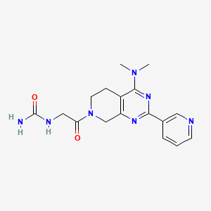 molecular formula C17H21N7O2 B5293854 N-{2-[4-(dimethylamino)-2-pyridin-3-yl-5,8-dihydropyrido[3,4-d]pyrimidin-7(6H)-yl]-2-oxoethyl}urea 
