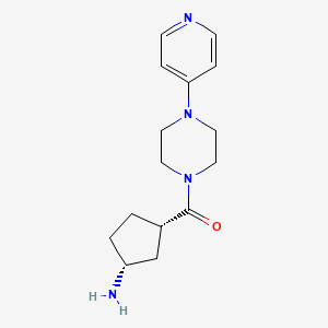 molecular formula C15H22N4O B5293862 (rel-(1R,3S)-3-{[4-(4-pyridinyl)-1-piperazinyl]carbonyl}cyclopentyl)amine dihydrochloride 