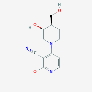molecular formula C13H17N3O3 B5293870 4-[(3R*,4R*)-3-hydroxy-4-(hydroxymethyl)-1-piperidinyl]-2-methoxynicotinonitrile 