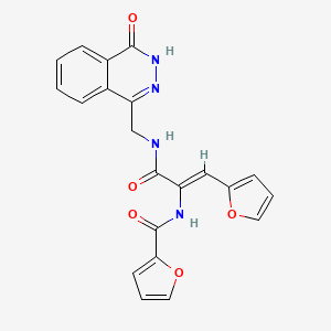 molecular formula C21H16N4O5 B5293890 N-[2-(2-furyl)-1-({[(4-oxo-3,4-dihydrophthalazin-1-yl)methyl]amino}carbonyl)vinyl]-2-furamide 