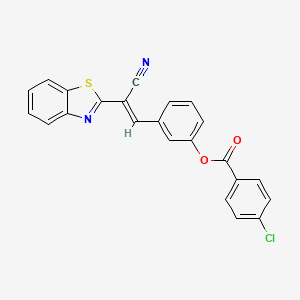 3-[2-(1,3-benzothiazol-2-yl)-2-cyanovinyl]phenyl 4-chlorobenzoate