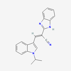 molecular formula C21H18N4 B5293923 2-(1H-benzimidazol-2-yl)-3-(1-isopropyl-1H-indol-3-yl)acrylonitrile 